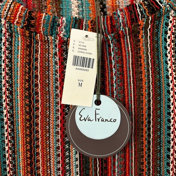 Anthropologie Eva Franco crochet ruffle stripped hippie stripped top size M NWT! - Picture 9 of 13